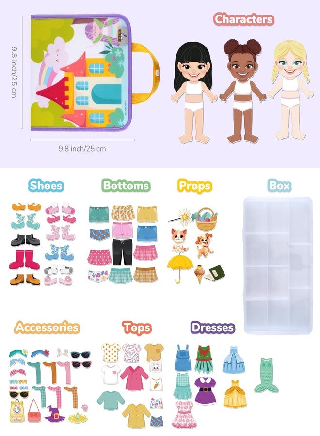 CHEFAN Felt Dress-Up Dolls Set,Pretend Play Dress Up Game with Felt Board, Outfit and Accessory Pieces,Perfect for Little Girls 3+ - Image 3